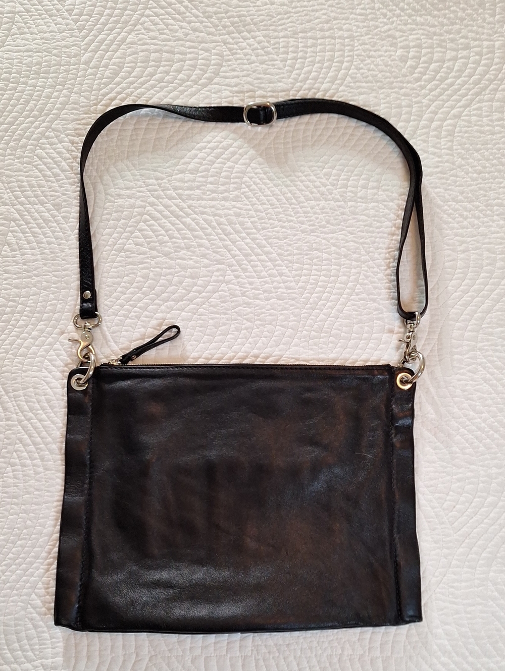Danier Black Leather Crossbody Bag